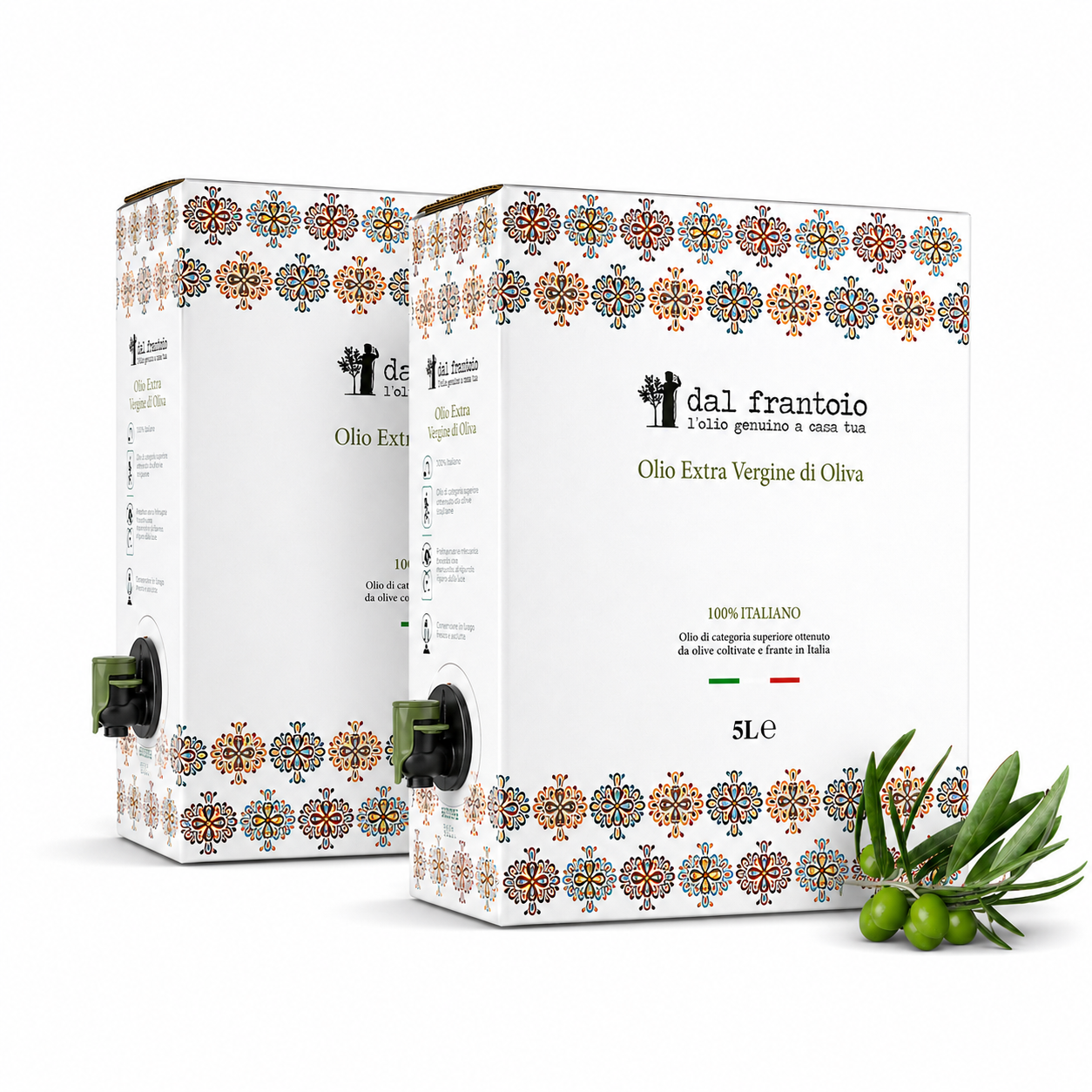 2 Bag-in-Box Dal Frantoio da 5 L con rubinetto