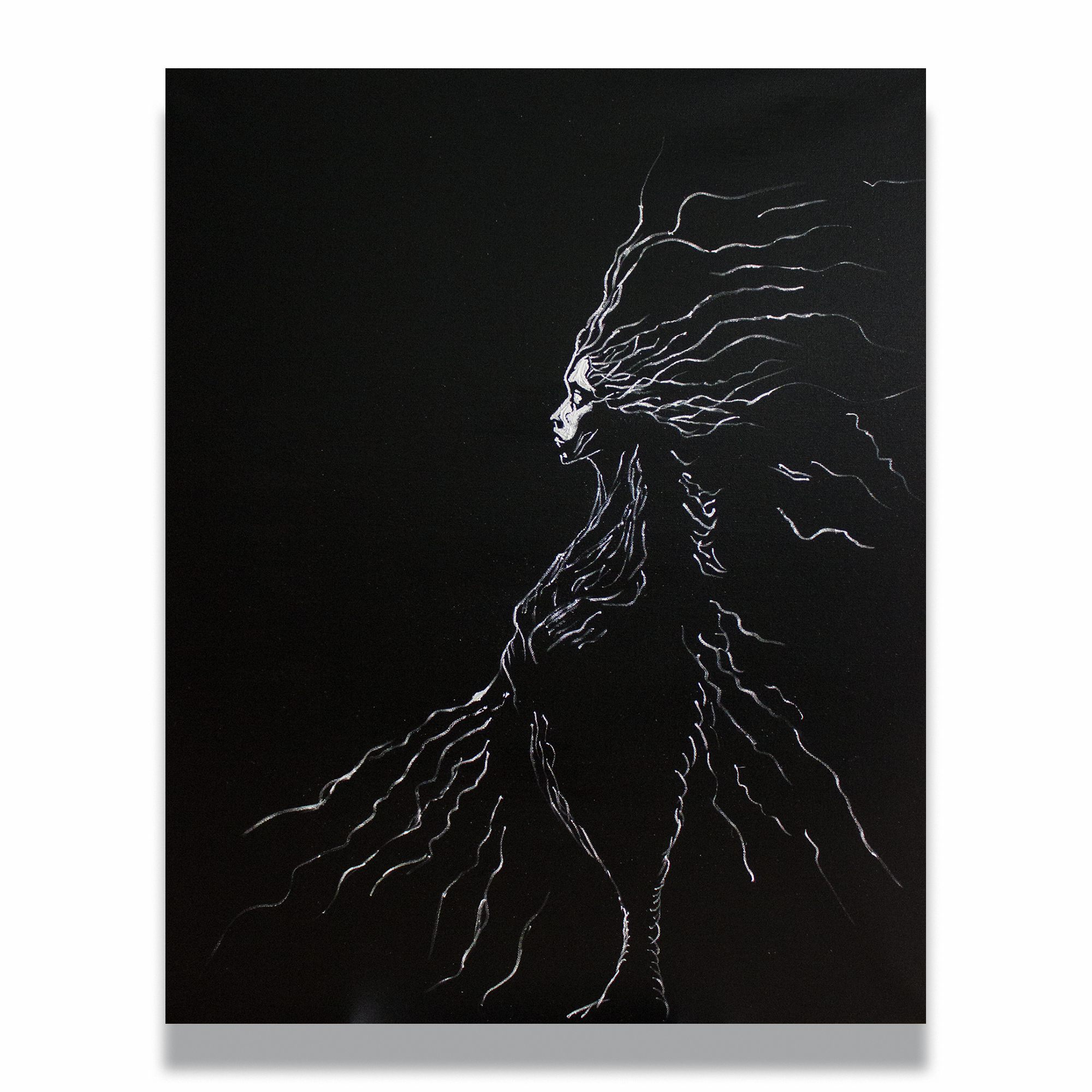 GIRL alone (2024) AndrBel. Oil on canvas, 80 × 100 cm (31,5 x 39,37 in.)