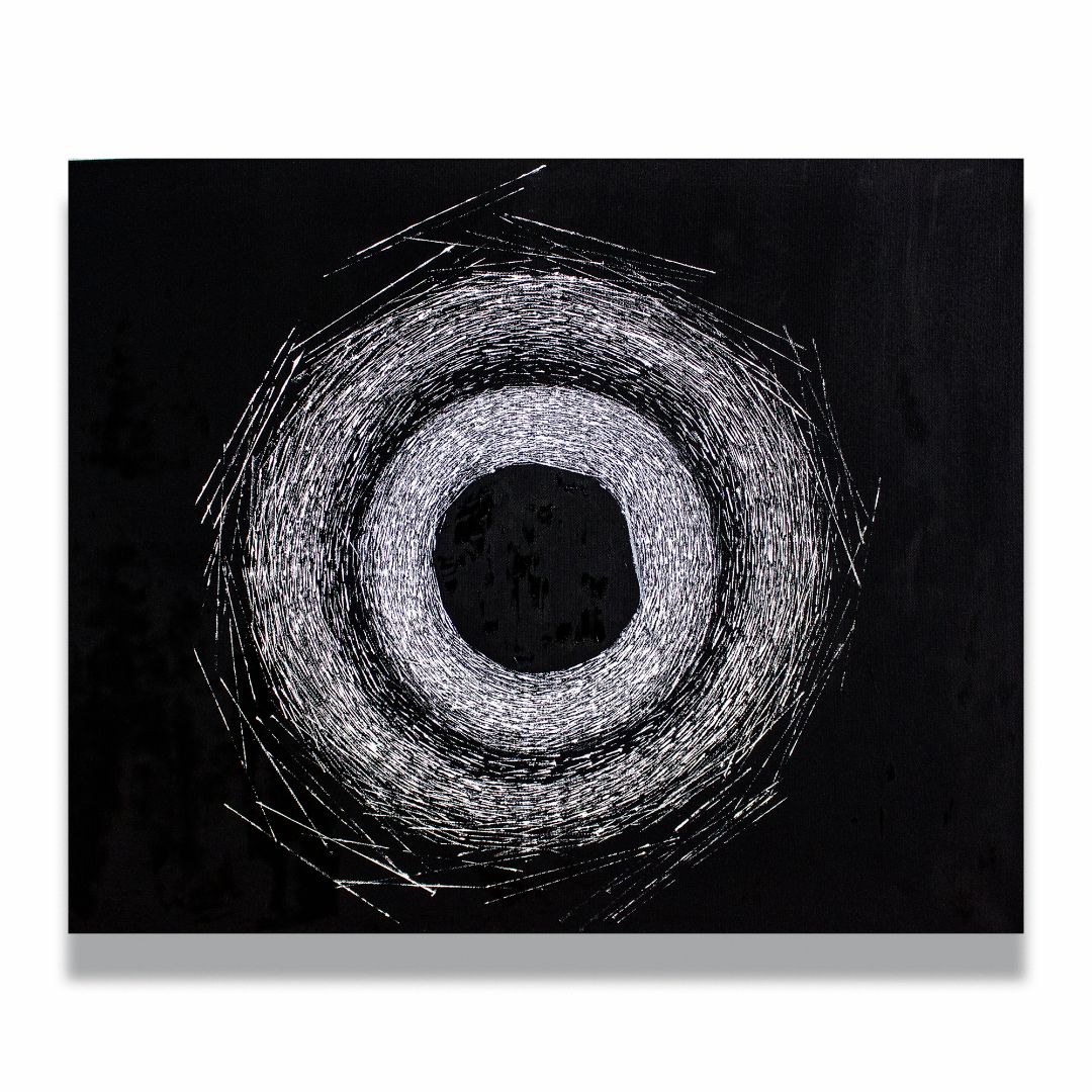 STRAW MOON (2024) AndrBel. Oil on canvas, 100 × 80 cm (39,37 x 31,5 in.)