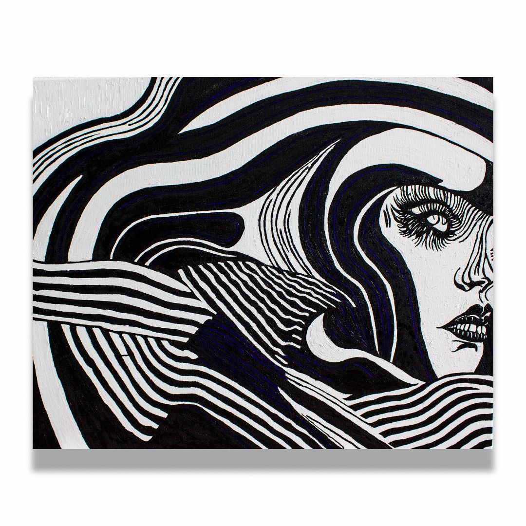 Vuland's look (2024) AndrBel. Oil on canvas, 100 × 80 cm (39,37 x 31,5 in.)